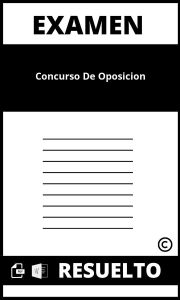 Examen Concurso De Oposición