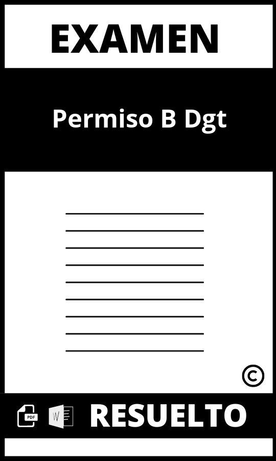 Examen Permiso B Dgt 2024 - España