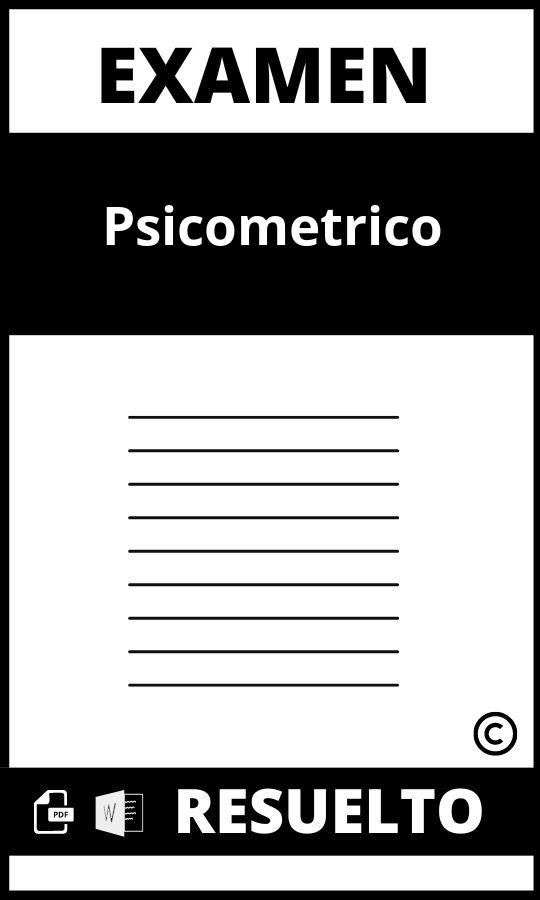 Examen Psicometrico Pdf
