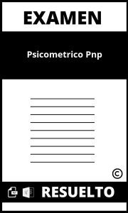 Examen Psicometrico Pnp Pdf